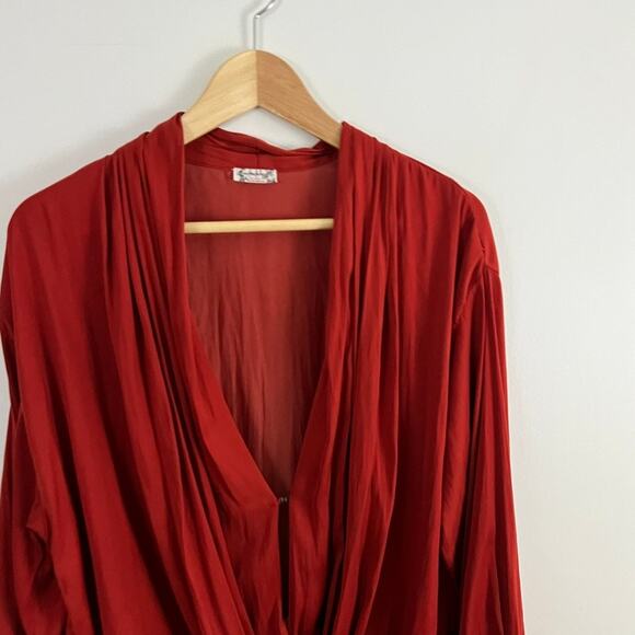 Intimately Free People Snap Plunging V Neck Terracotta Bodysuit Size Large - Picture 6 of 10